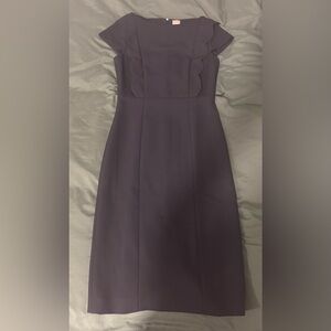 Boss Slim-fit dress with scalloped sleeves